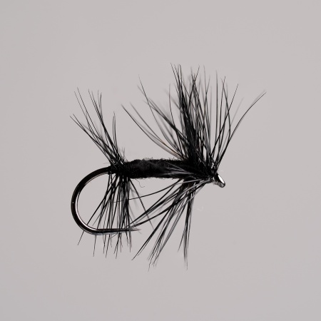 Barbless Black Knotted Midge Dry Fly