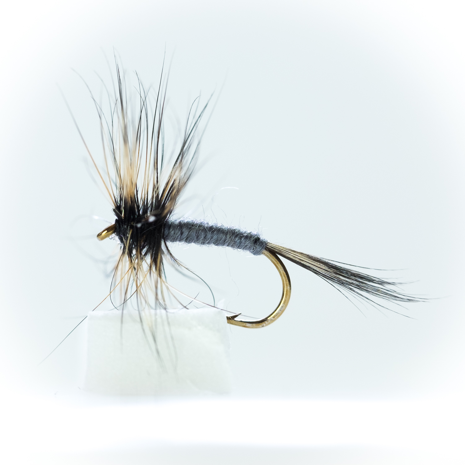 trout / grayling dry fly Ref M44 size 14 6 No Grey Duster Parachute 