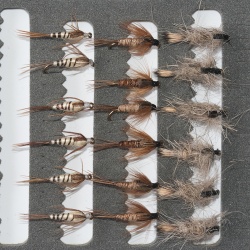 18 Barbless Nymphs Trout Fly fishing Flies GRHE, Pheasant Tail & Walkers Mayfly