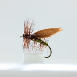 18 Dry Fishing Flies Caddis  Olive SilverHorn,Brown Silverhorn,Silver Silverhorn 