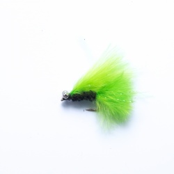 Mini Cats Whisker Black /Lime Green with bead chain eyes